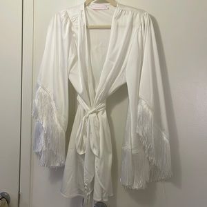 Elegant White Fringe Robe